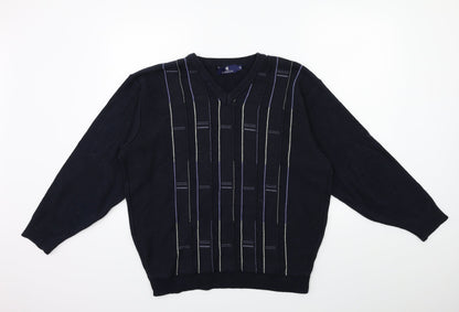 Carson Mens Blue  Knit Pullover Jumper Size M