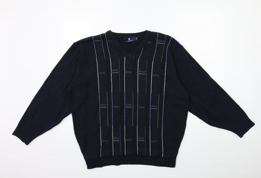Carson Mens Blue  Knit Pullover Jumper Size M