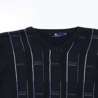 Carson Mens Blue  Knit Pullover Jumper Size M