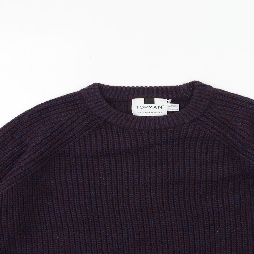 Topshop Mens Purple  Knit Pullover Jumper Size S