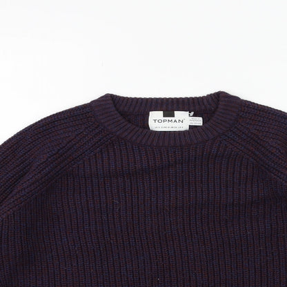 Topshop Mens Purple  Knit Pullover Jumper Size S