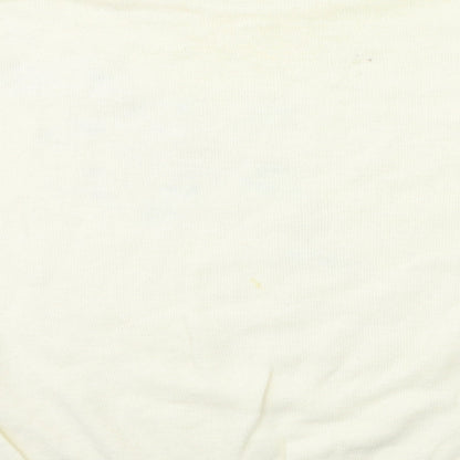 MINT JULEP Womens White Floral Knit Pullover Jumper Size L