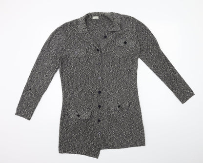 PLANET Womens Grey  Knit Cardigan Jumper Size S
