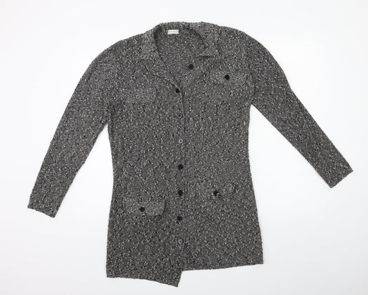 PLANET Womens Grey  Knit Cardigan Jumper Size S