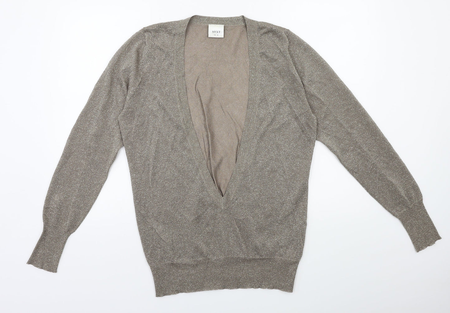 NEXT Womens Gold  Knit Pullover Jumper Size 16