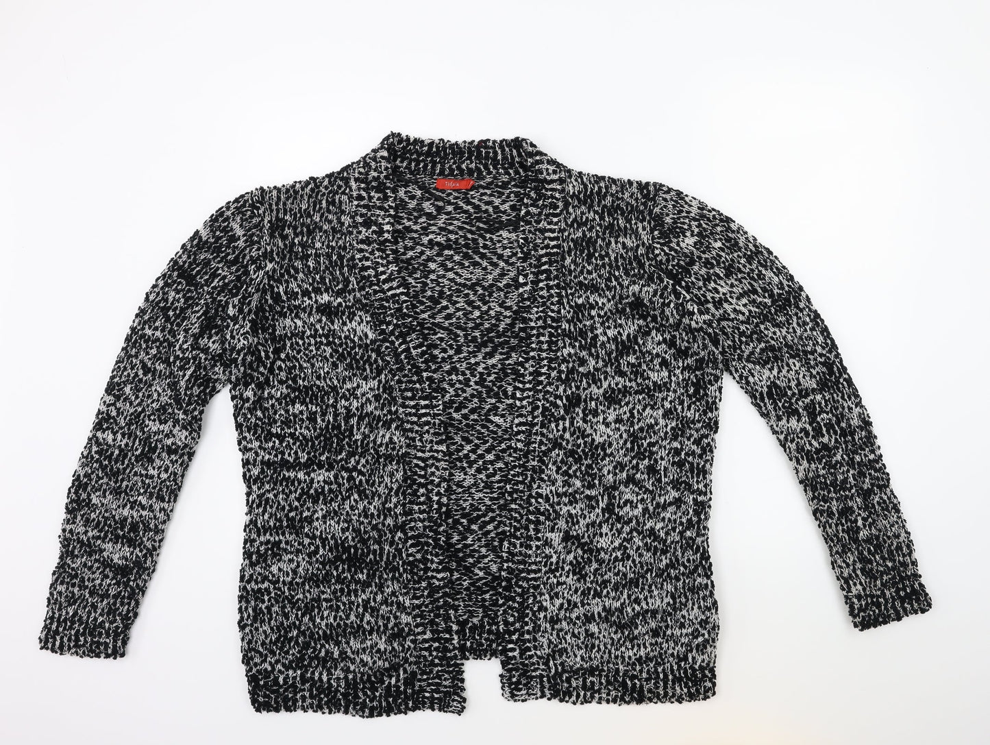 Tisai Womens Black  Knit Cardigan Jumper Size 12