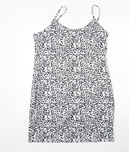 SheIn Womens White Animal Print  Tank Dress  Size XL