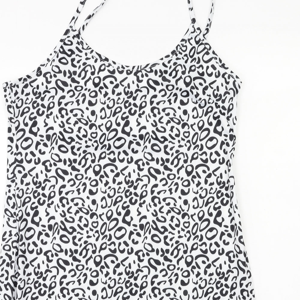 SheIn Womens White Animal Print  Tank Dress  Size XL