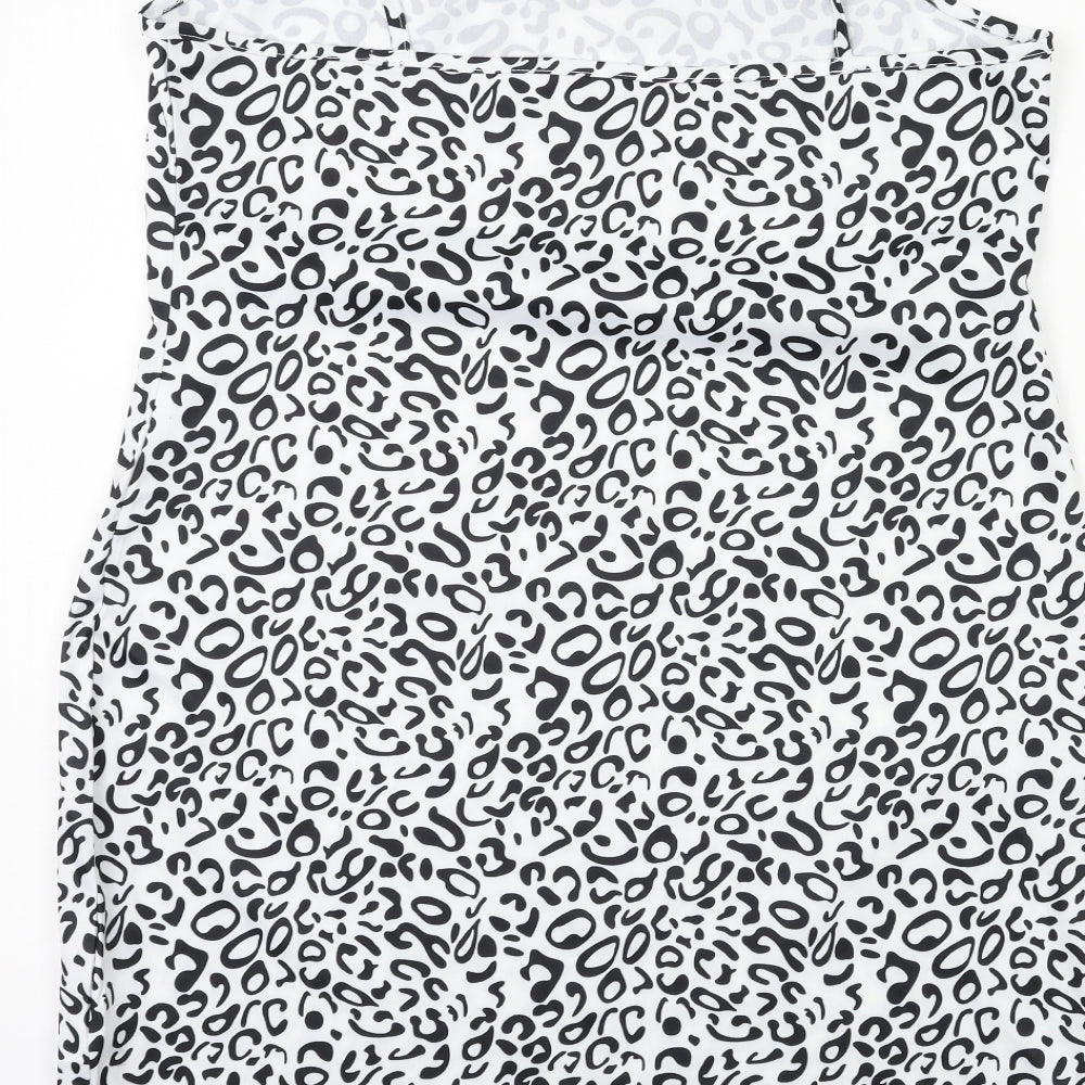 SheIn Womens White Animal Print  Tank Dress  Size XL
