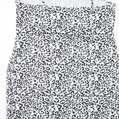 SheIn Womens White Animal Print  Tank Dress  Size XL