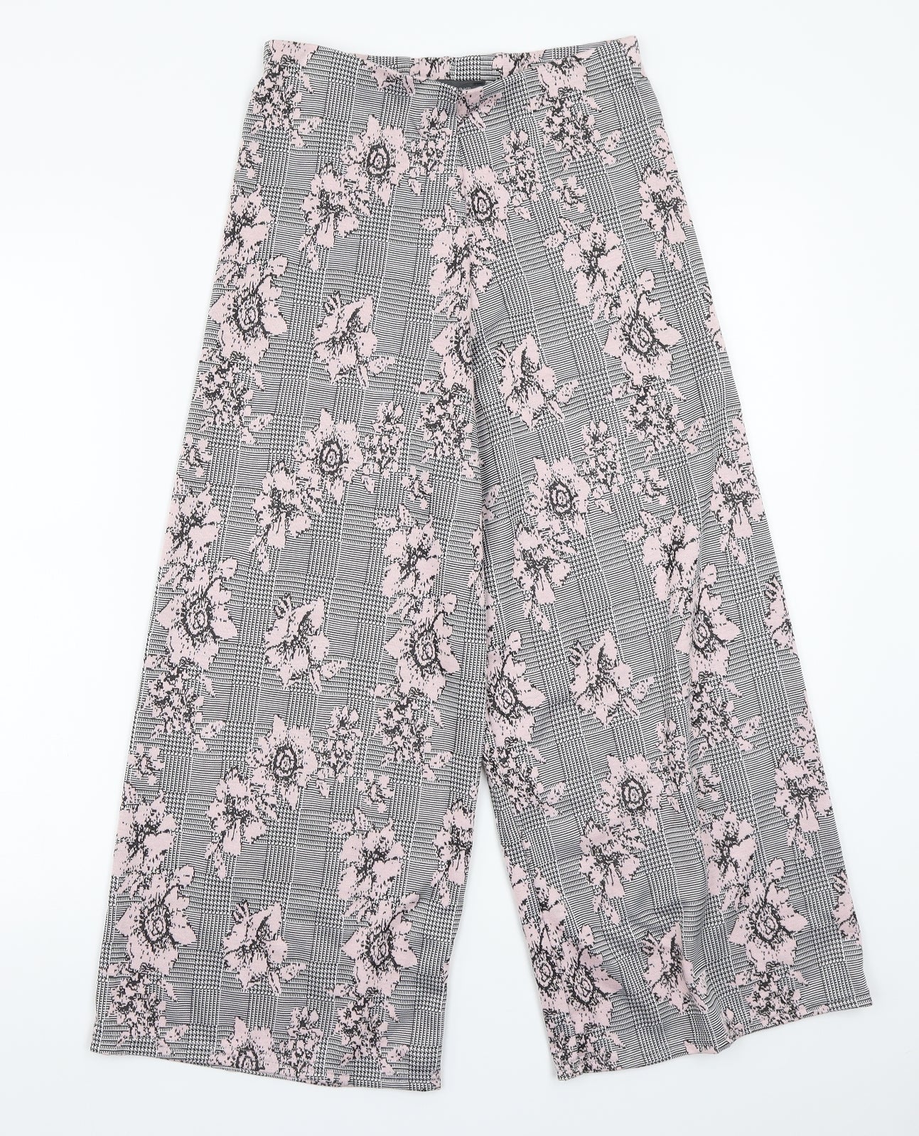 Primark Womens Grey Floral  Trousers  Size 10 L23 in