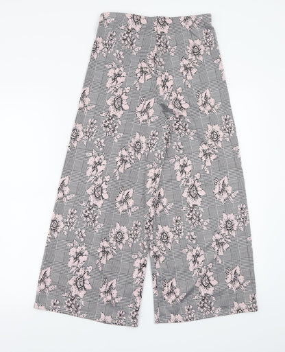 Primark Womens Grey Floral  Trousers  Size 10 L23 in