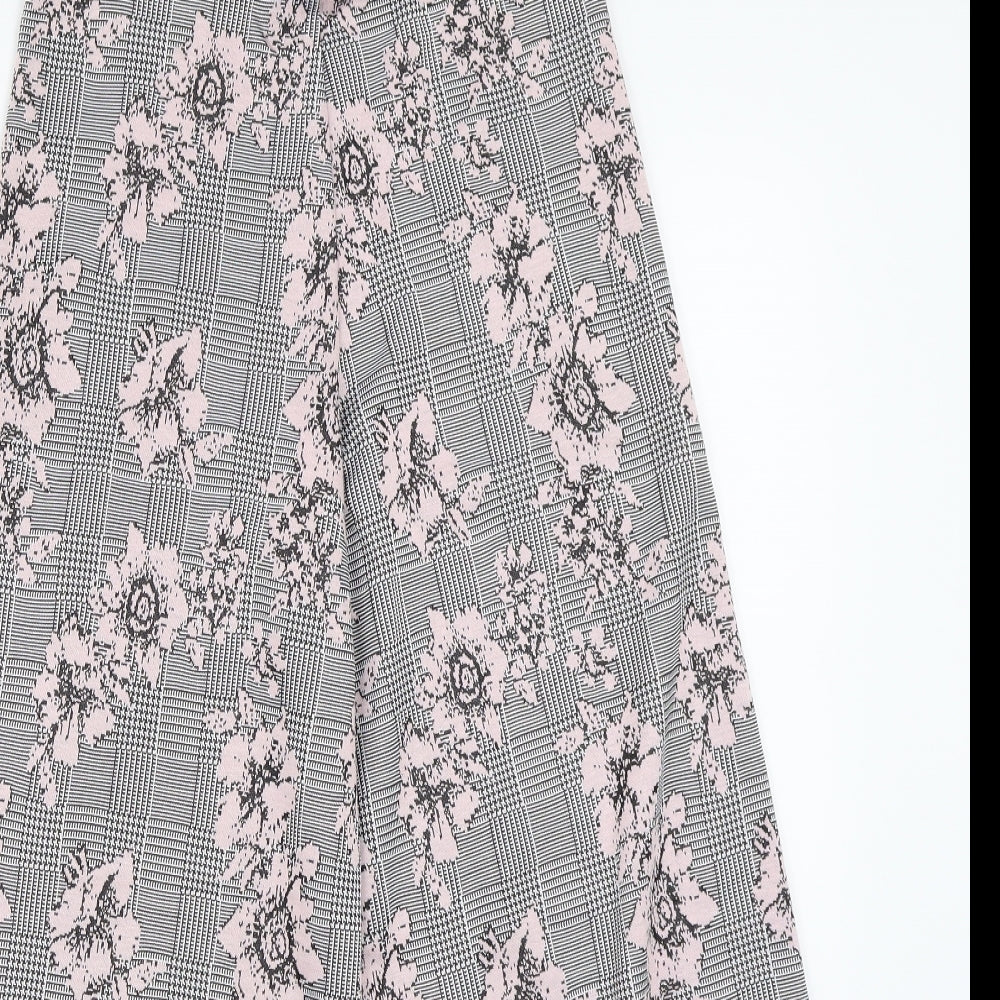 Primark Womens Grey Floral  Trousers  Size 10 L23 in