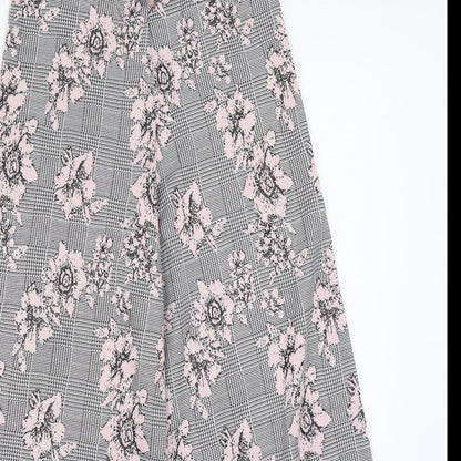 Primark Womens Grey Floral  Trousers  Size 10 L23 in