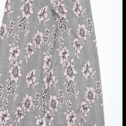 Primark Womens Grey Floral  Trousers  Size 10 L23 in