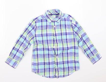 Gymboree Boys Blue Check  Basic Button-Up Size 4 Years