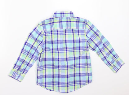 Gymboree Boys Blue Check  Basic Button-Up Size 4 Years