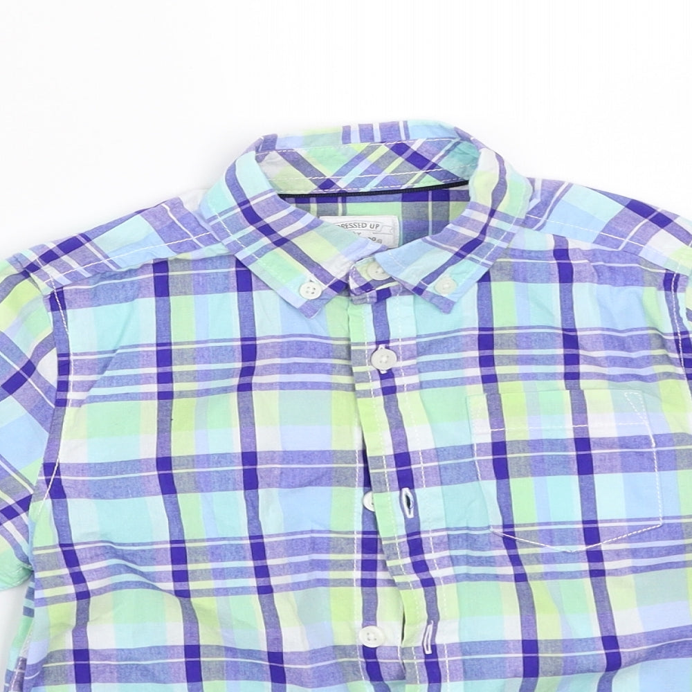 Gymboree Boys Blue Check  Basic Button-Up Size 4 Years