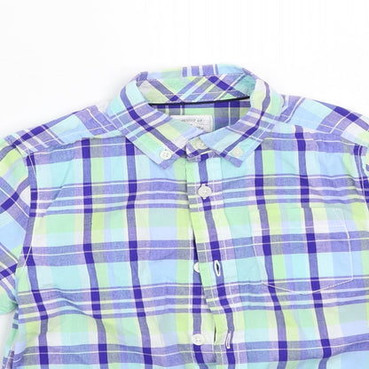 Gymboree Boys Blue Check  Basic Button-Up Size 4 Years
