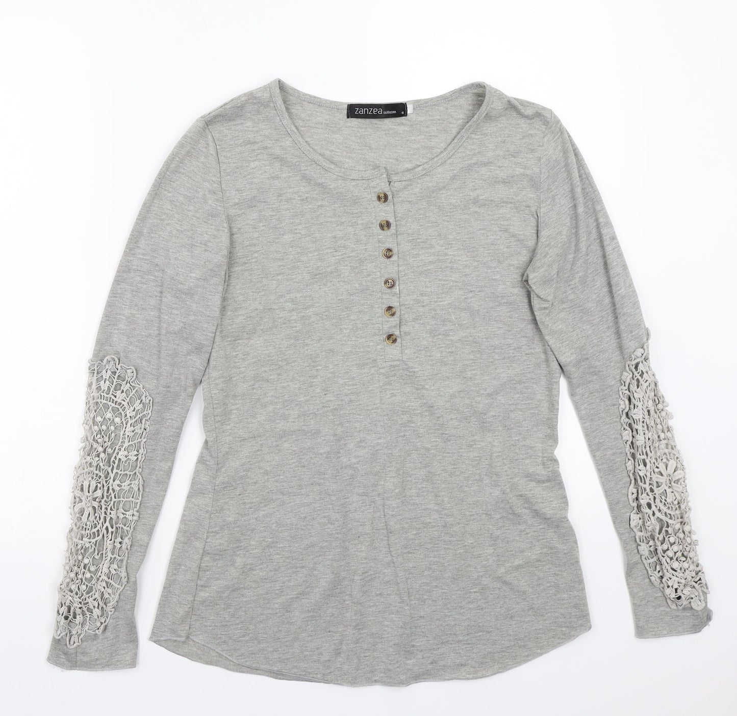 Womens UK Size S Zanzea Grey Basic T-Shirt
