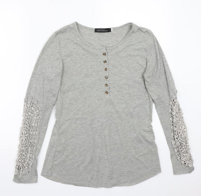 Womens UK Size S Zanzea Grey Basic T-Shirt