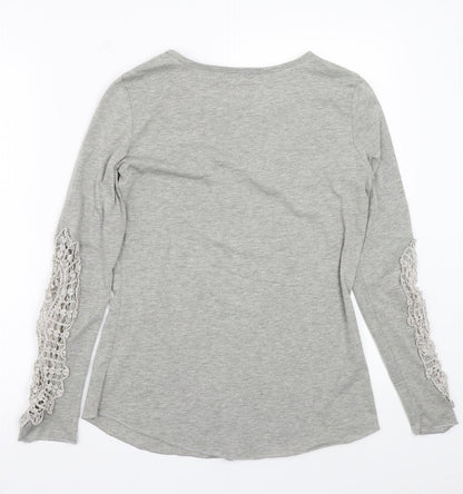 Womens UK Size S Zanzea Grey Basic T-Shirt