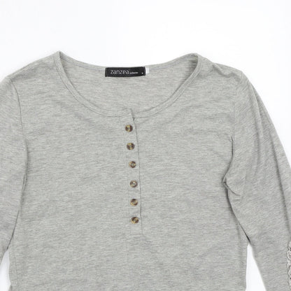 Womens UK Size S Zanzea Grey Basic T-Shirt