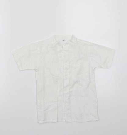 Preworn Boys White  Rayon Basic Button-Up Size 4 Years