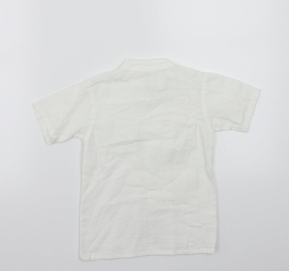 Preworn Boys White  Rayon Basic Button-Up Size 4 Years