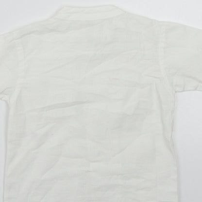 Preworn Boys White  Rayon Basic Button-Up Size 4 Years