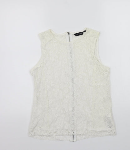 Womens UK Size 8 Newlook Ivory Basic T-Shirt