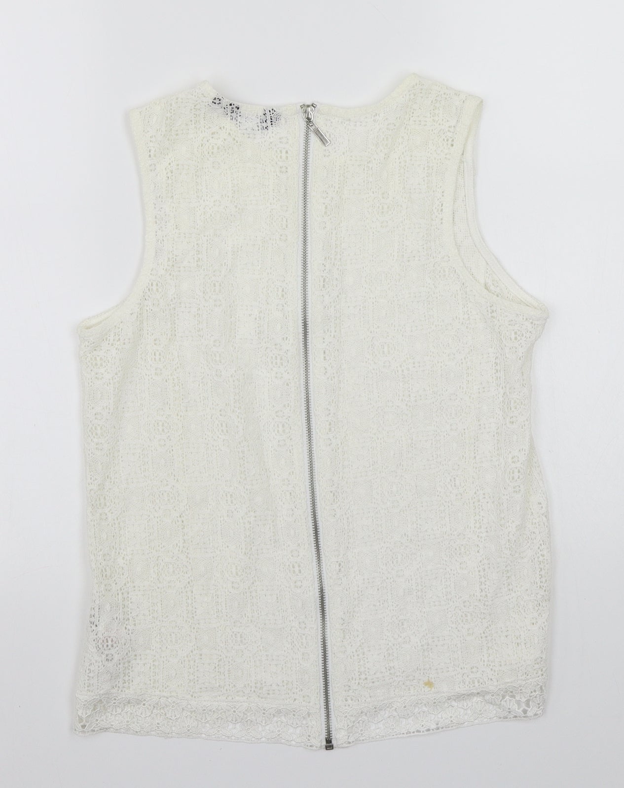 Womens UK Size 8 Newlook Ivory Basic T-Shirt