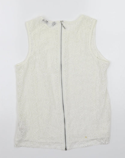 Womens UK Size 8 Newlook Ivory Basic T-Shirt