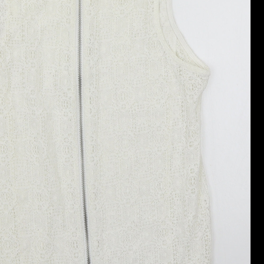 Womens UK Size 8 Newlook Ivory Basic T-Shirt
