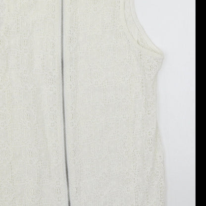 Womens UK Size 8 Newlook Ivory Basic T-Shirt