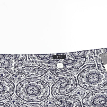 F&F Womens Blue Geometric  Bermuda Shorts Size 20
