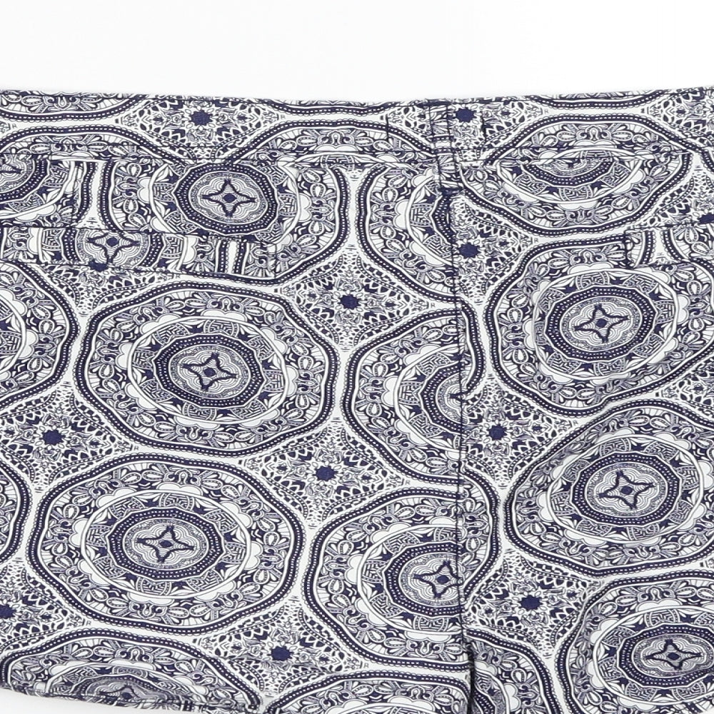 F&F Womens Blue Geometric  Bermuda Shorts Size 20