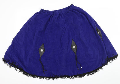 Doo Little Womens Blue  Velour Flare Skirt Size M