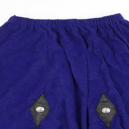 Doo Little Womens Blue  Velour Flare Skirt Size M