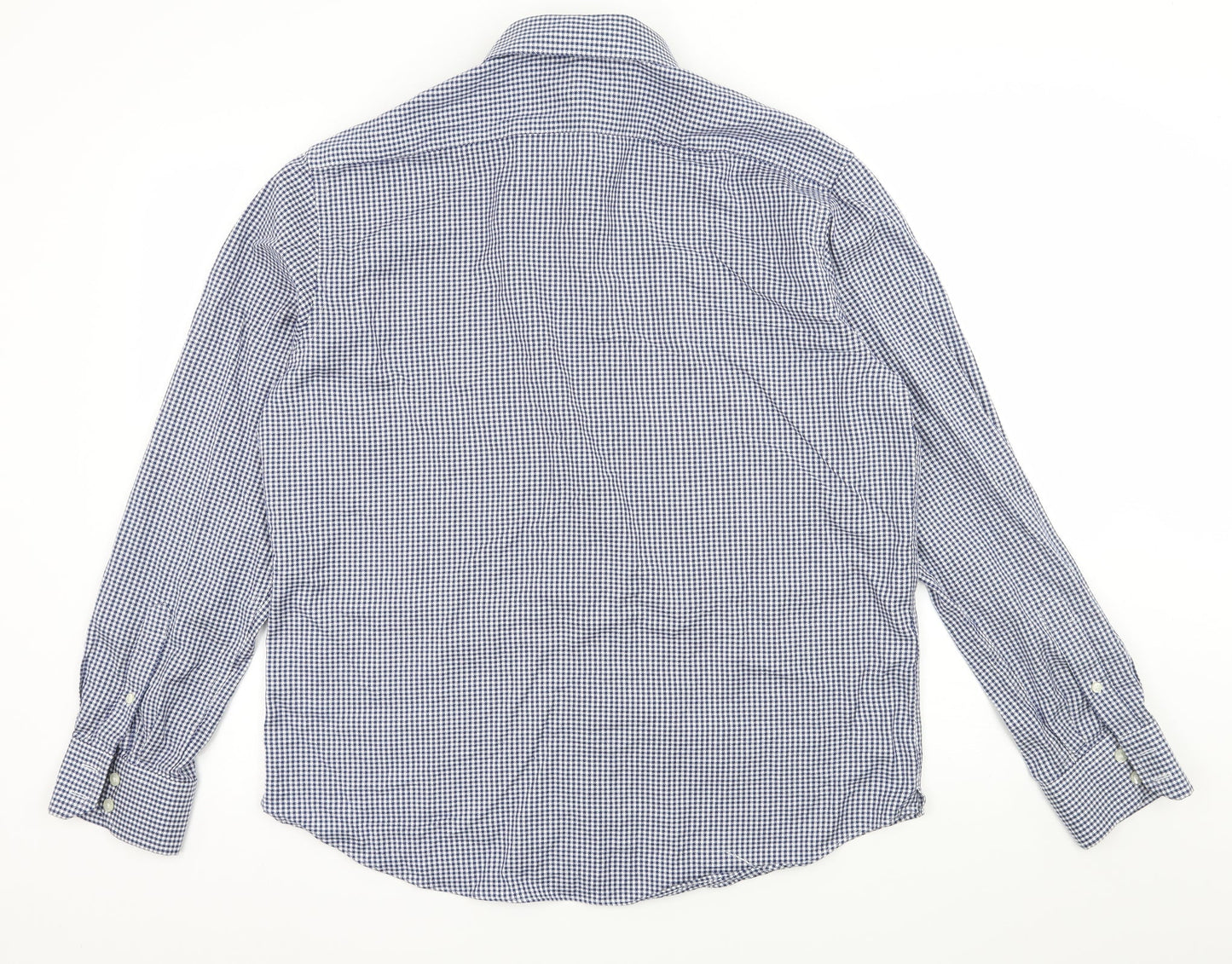 Mens UK Size L Marks and Spencer Blue  Button-Up Long Sleeve Casual Shirt