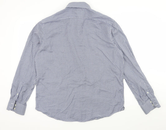 Mens UK Size L Marks and Spencer Blue  Button-Up Long Sleeve Casual Shirt