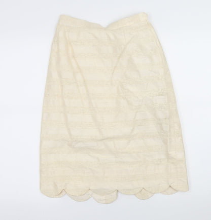 Rosemaria Womens Ivory Striped  Straight & Pencil Skirt Size 26 in