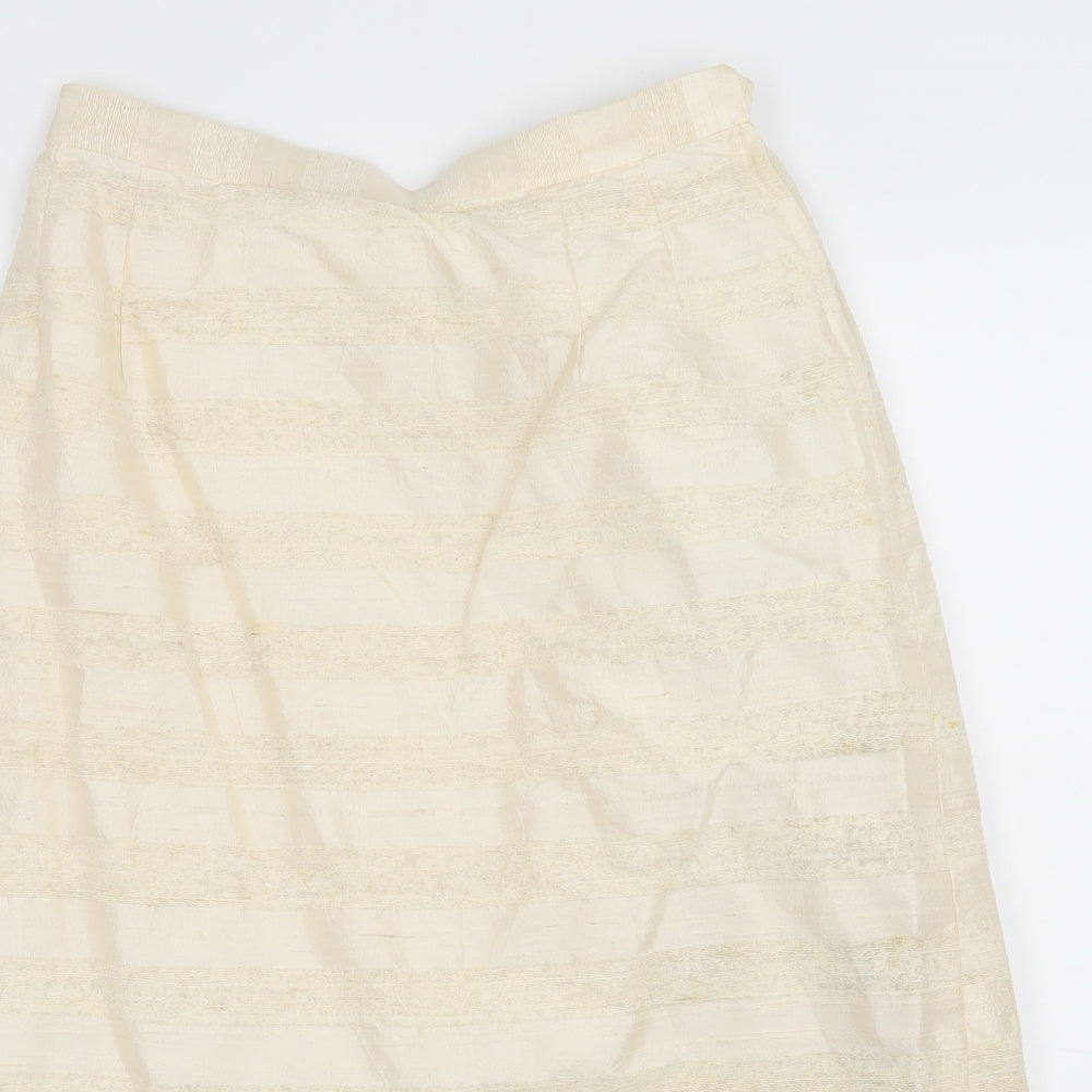Rosemaria Womens Ivory Striped  Straight & Pencil Skirt Size 26 in