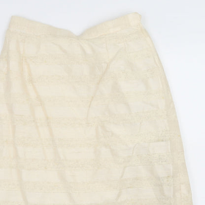 Rosemaria Womens Ivory Striped  Straight & Pencil Skirt Size 26 in