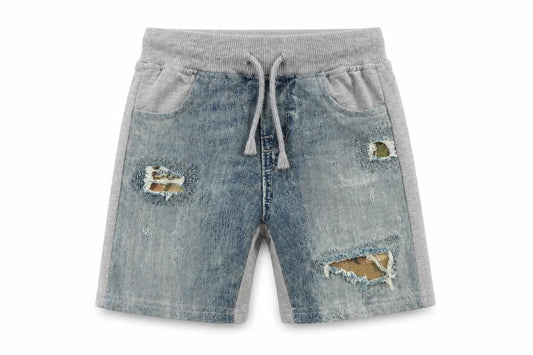 Just Kids Boys Green Geometric Jersey Sweat Shorts Size 4-5 Years