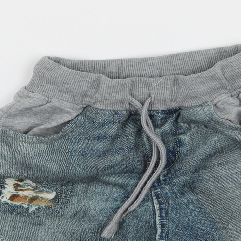 Just Kids Boys Green Geometric Jersey Sweat Shorts Size 4-5 Years