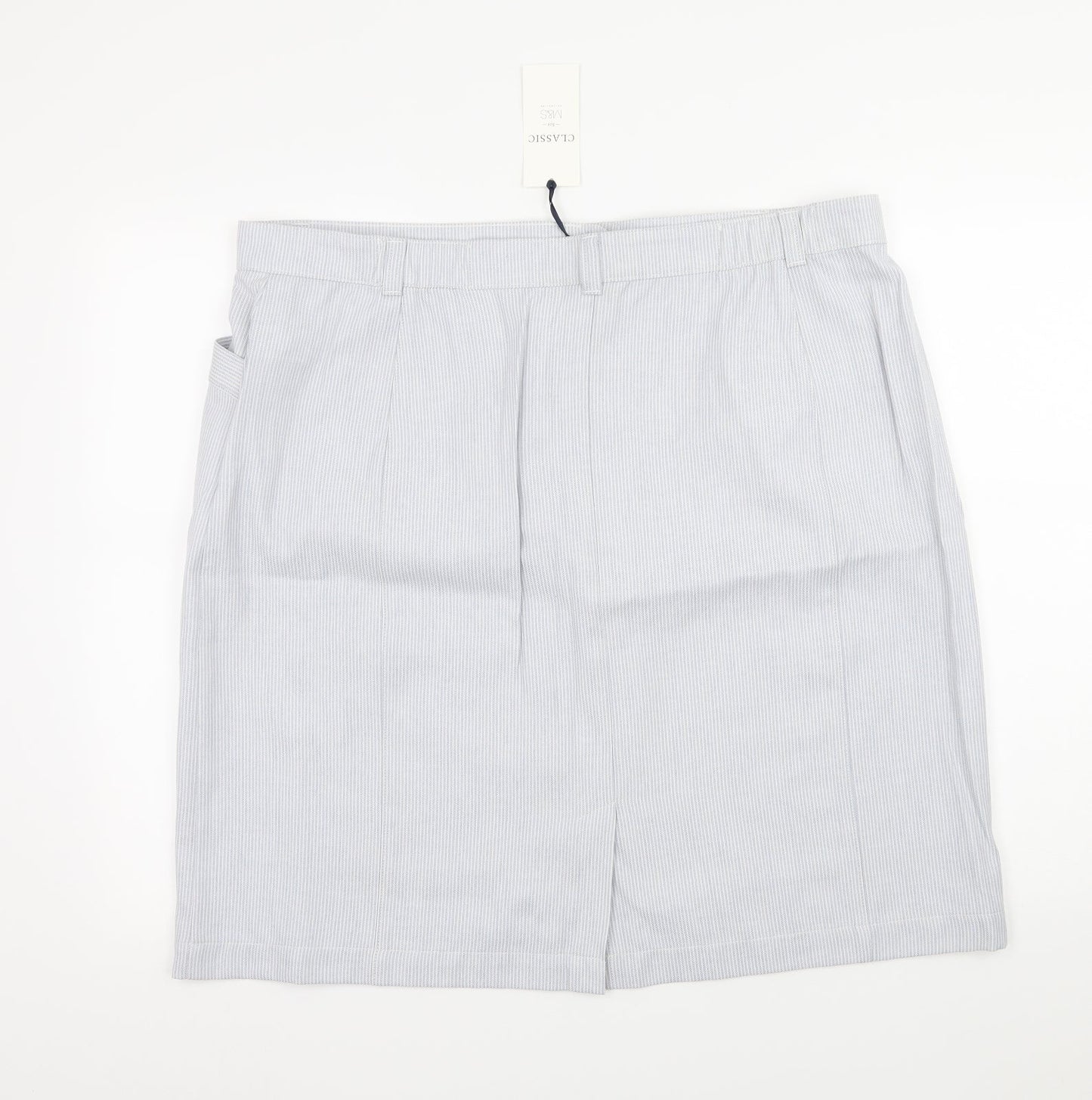 Marks and Spencer Womens Blue Striped  A-Line Skirt Size 20