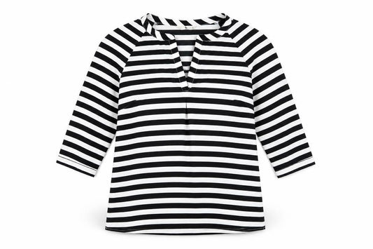 Tu Womens Black Striped  Basic Blouse Size 12