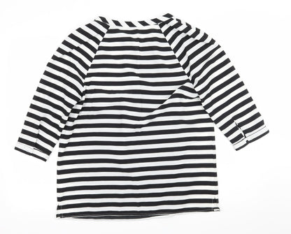 TU Womens Black Striped  Basic Blouse Size 12
