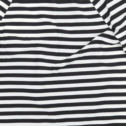 TU Womens Black Striped  Basic Blouse Size 12
